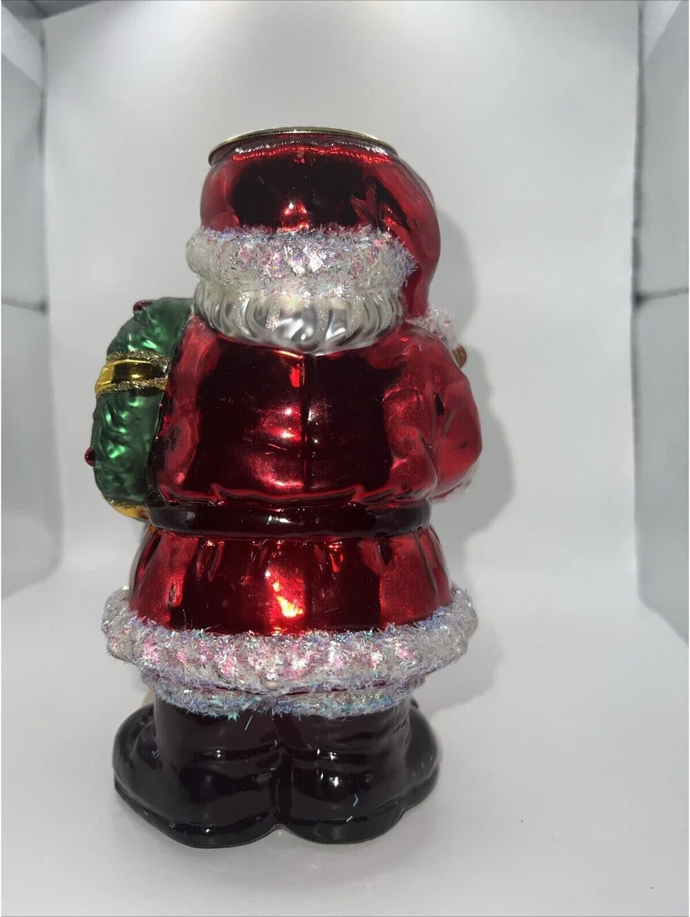 Vintage Santa Candle Holder Glass Mercury